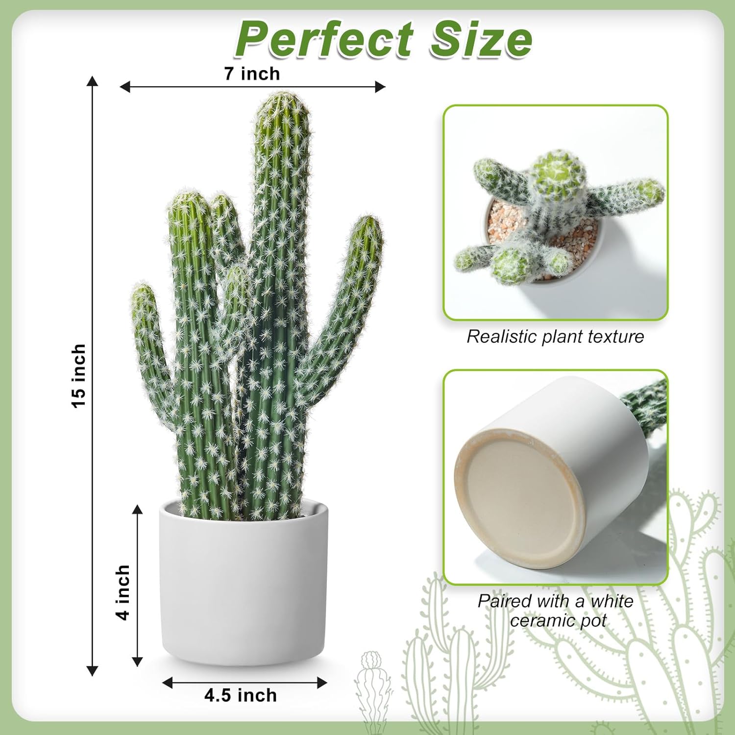 Artificial Cactus Plants / 15.35in