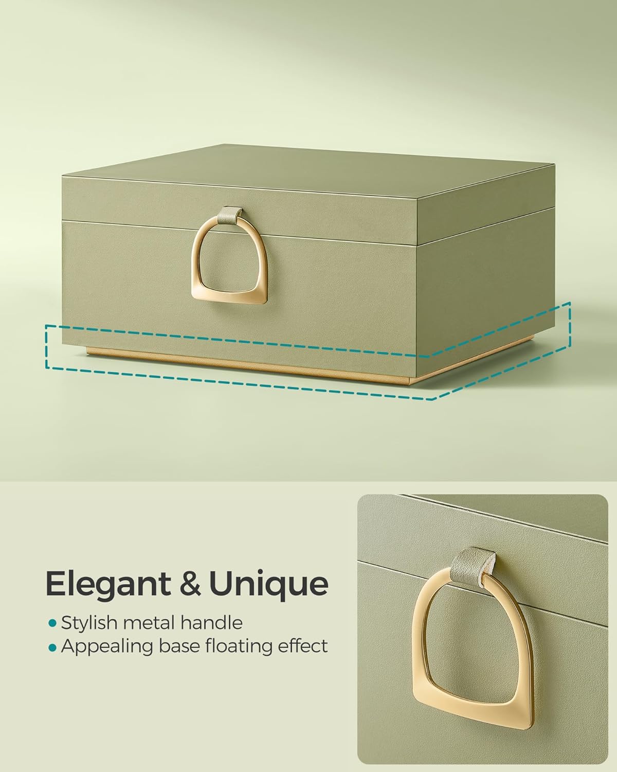 Jewelry Organizer / Removable Jewelry Tray / Sage Green
