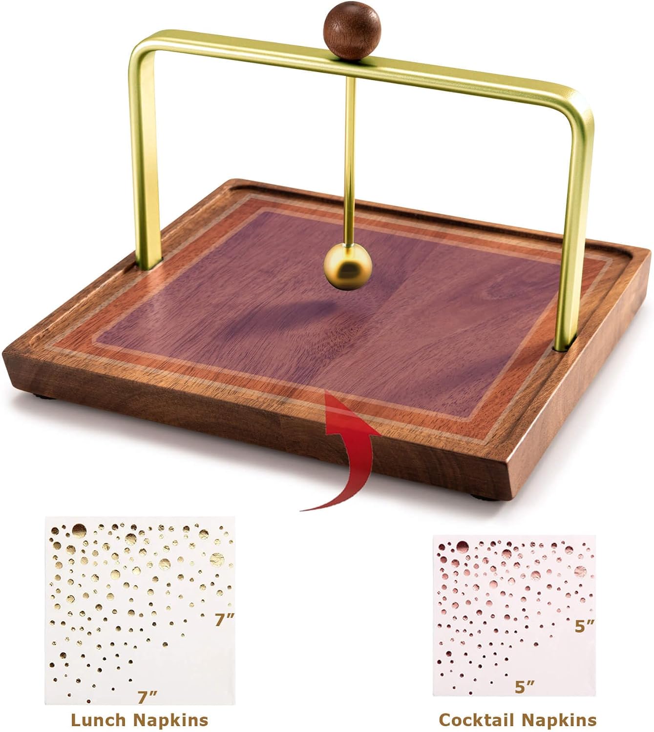 Wood Napkin Holder / Gold