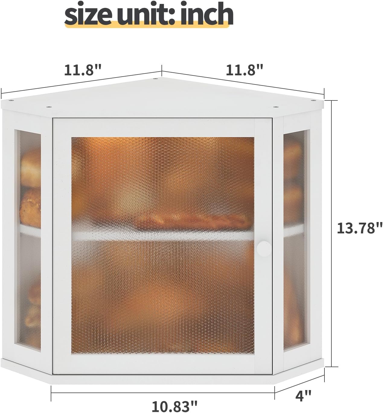 Corner Bread Box for Kitchen Countertop,Bread Storage for Homemade Bread, Double Layer Large Bamboo Kitchen Storage Bin