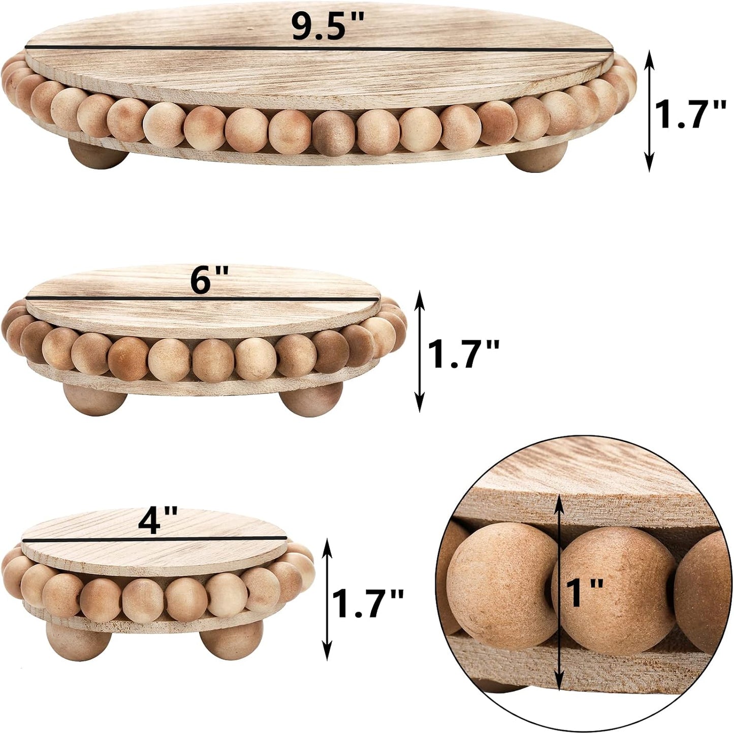 Farmhouse Wooden Pedestal Stand / Set of 3