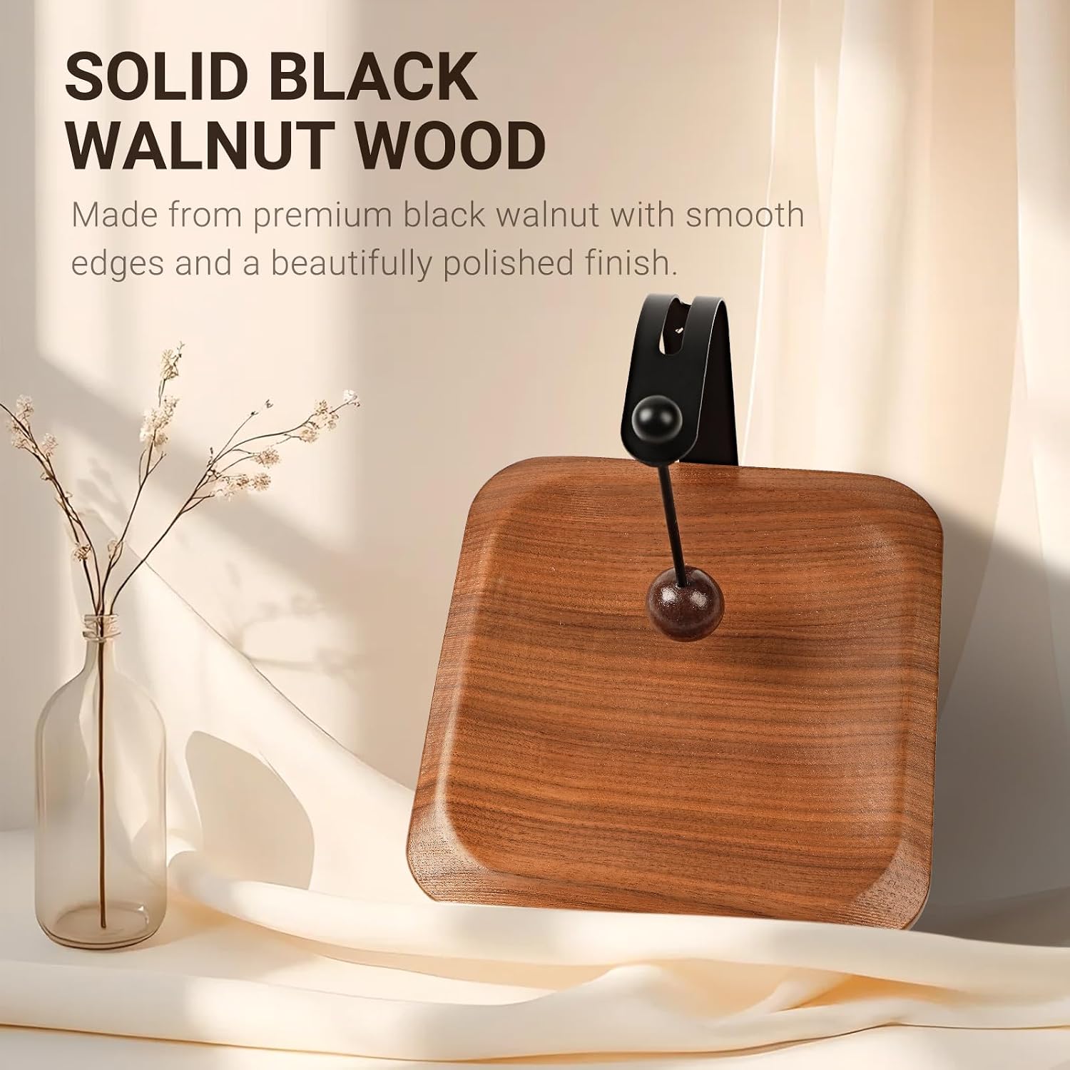 Modern Table Napkin Holder in Solid Walnut Wood / Black