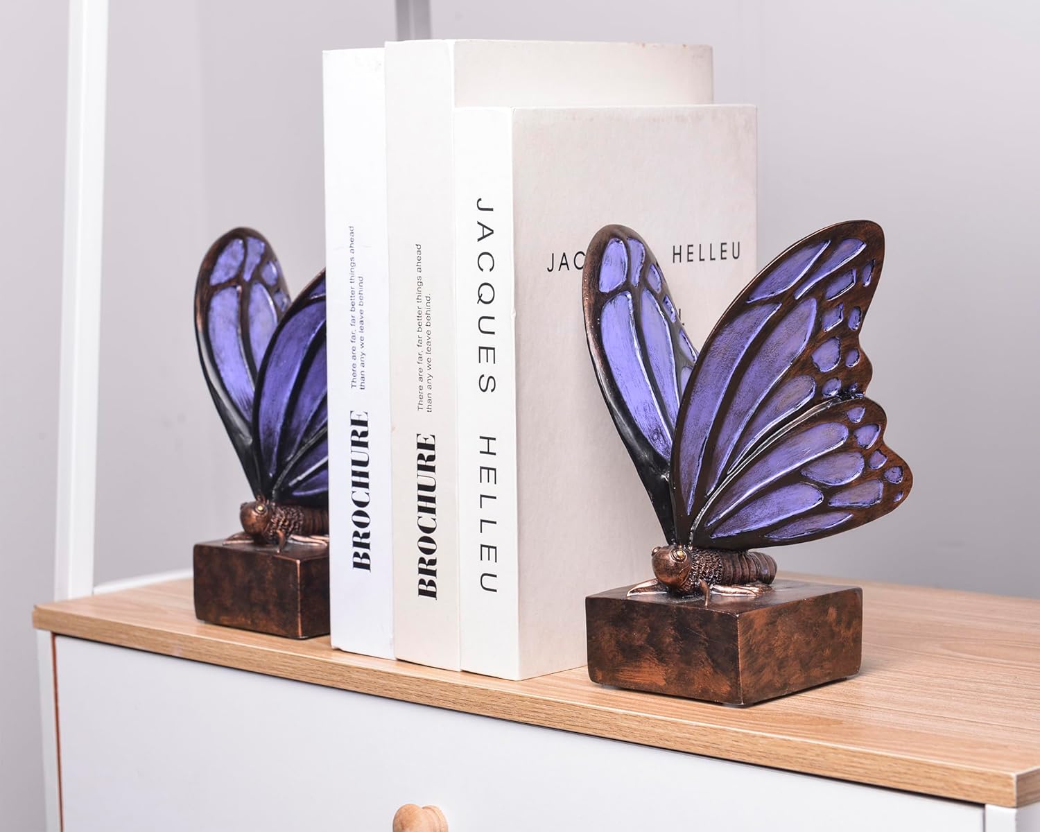 Vintage Butterfly Bookends / Purple