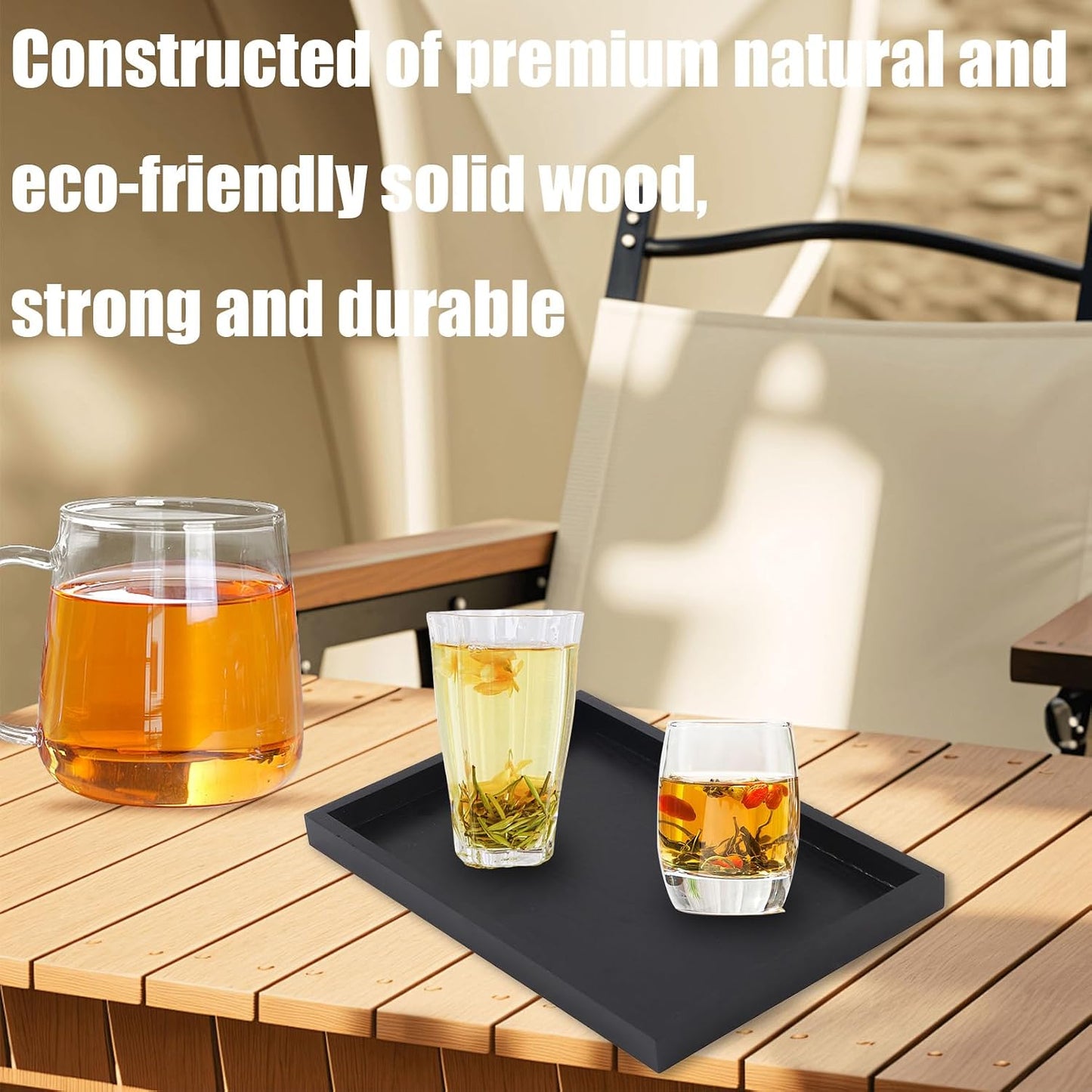 Rectangular Wooden Serving Tray / 8.7 x 4.7 x 0.8