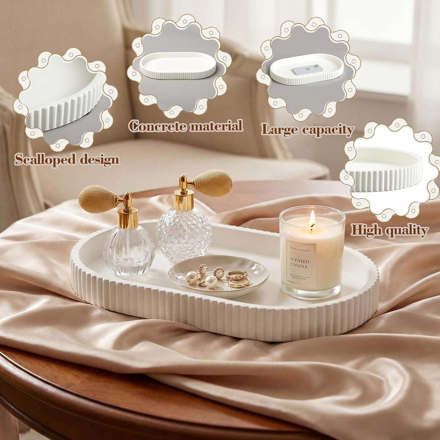 Oval Serving Tray / Decorative Concrete Tray