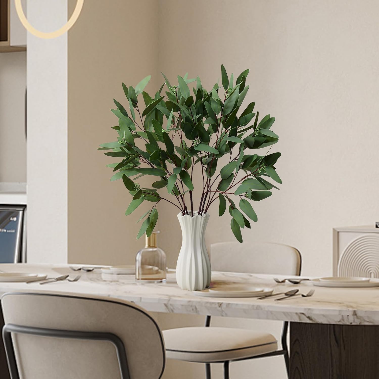 Real Touch Faux Greenery for Vase Decor / Green