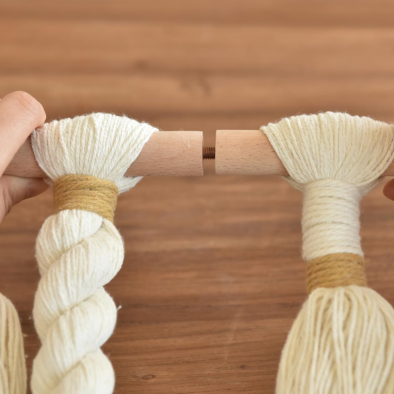 Macrame Wall Hanging Woven Knot and Tassel Fringe Handmade Boho Wall Art / Ivory3