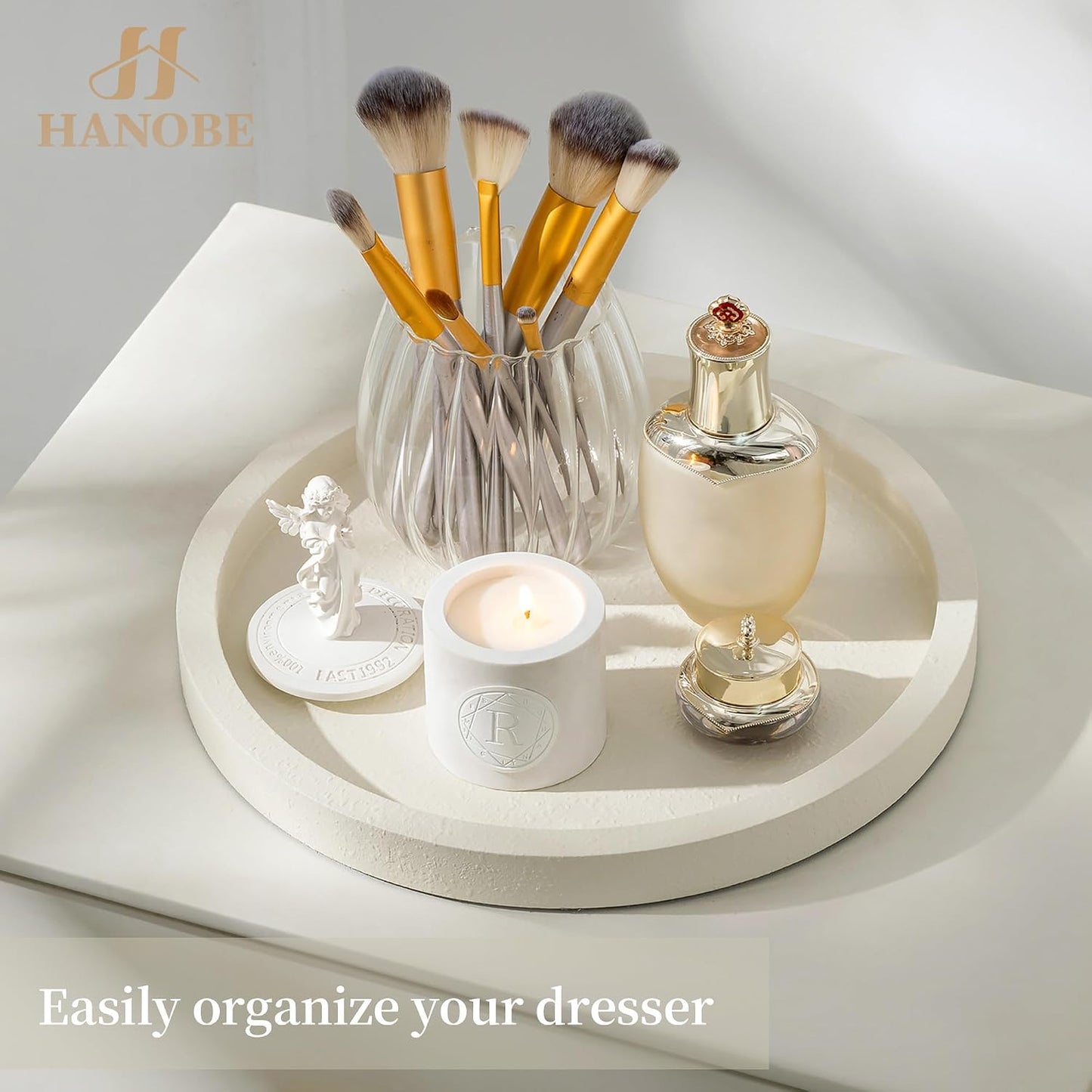 Decorative Trays / White Round Tray / CREAM WHITE