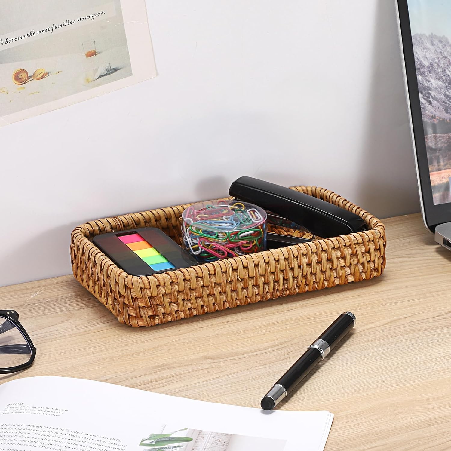 Small Remote Basket / Natural / 8.3 x 4.7 x 1.6
