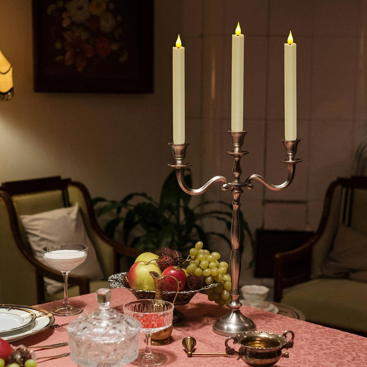 24-Pack Flameless Taper Candles, 9.25 Inch Battery Operated LED Candlesticks with Remote & Timer - Realistic Flickering