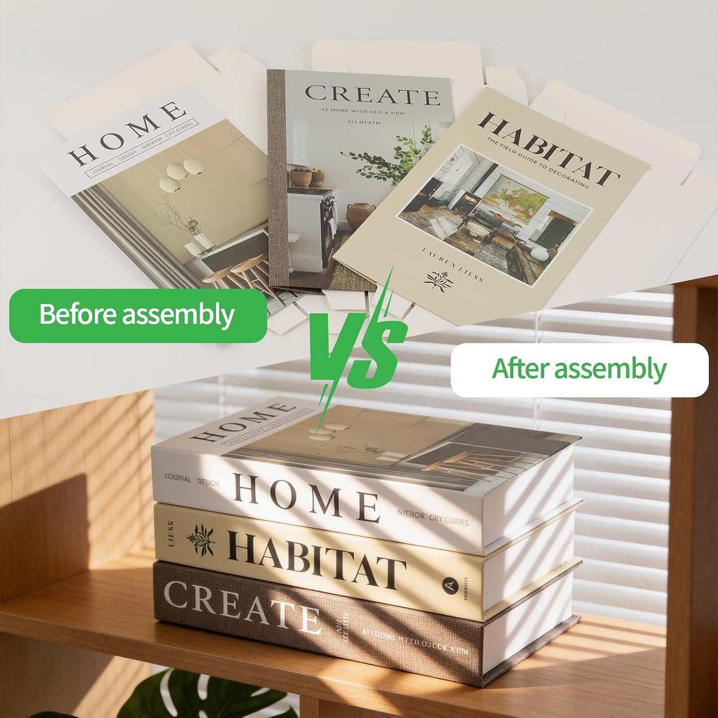 Faux Decorative Books / 3-home Create Habitat / Set of 3