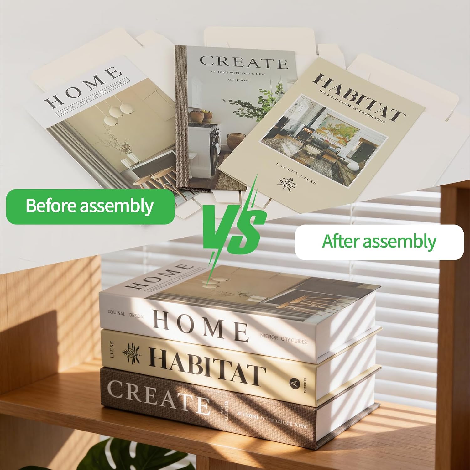 Faux Decorative Books / 3-home Create Habitat / Set of 3