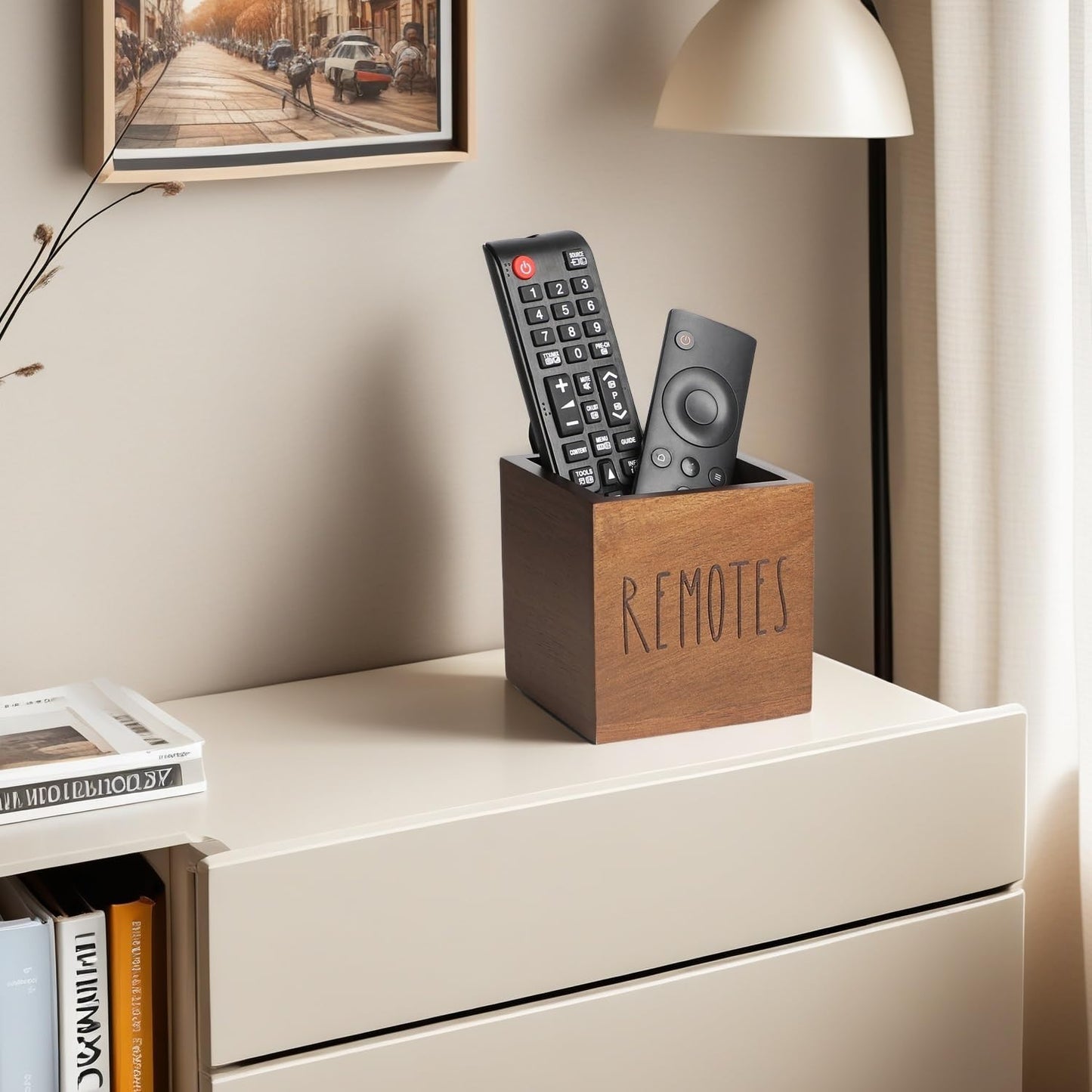 TV Remote Holder / Brown / S,for 2 or 3 Remote Controls