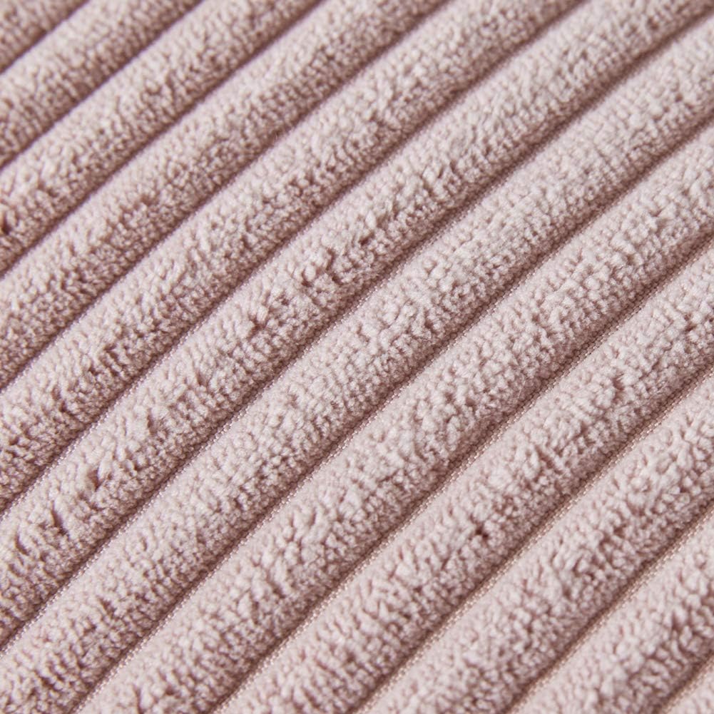 Soft Corduroy Solid Square Cushion Case Pillow Cases / 18 x 18 / Blush Pink / Set of 2