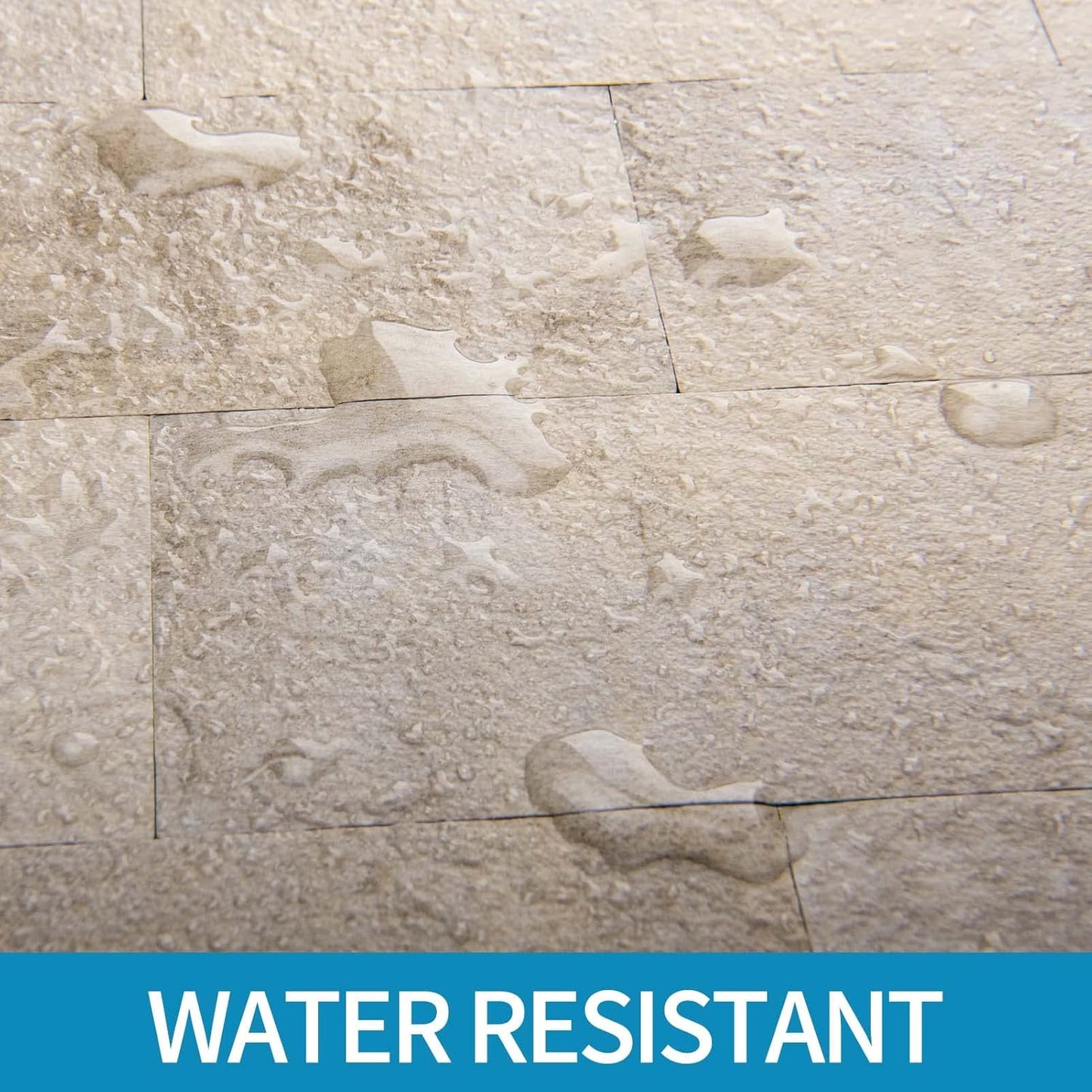 Stick on Stone Tile / Stone Beige / 11.3 x 13.5 / Set of 10