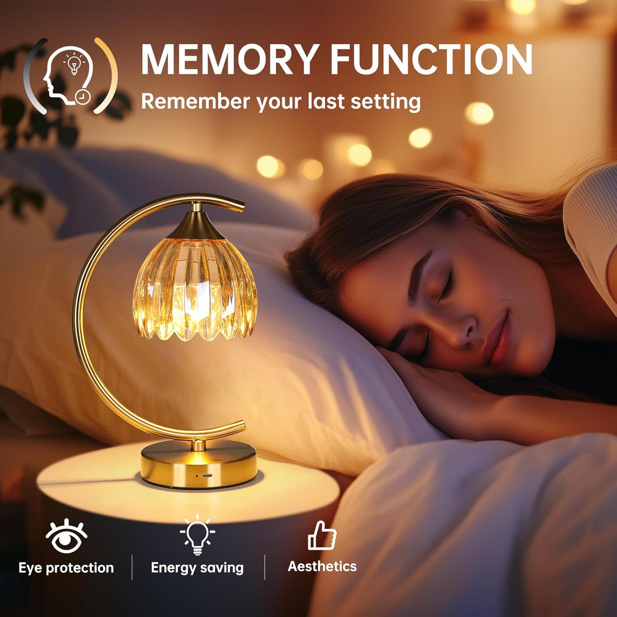 Shenmoyl Set of 2 Tulip Table Lamp, 5200mAh Cordless Touch Control Table Lamp with 3 Color Temps & Stepless Dimming