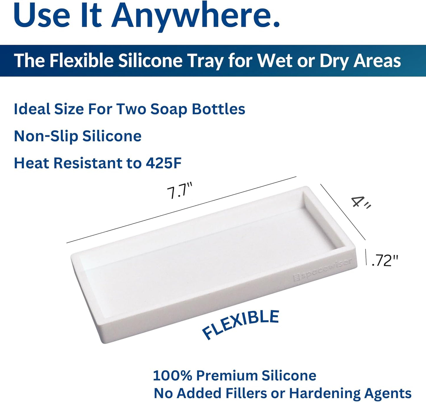 Bathroom Trays / Dish Soap Trays / White / Small 7.7