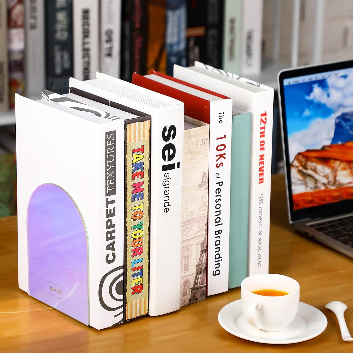 Acrylic Book Ends / Laser Color / Clear / Set of 4