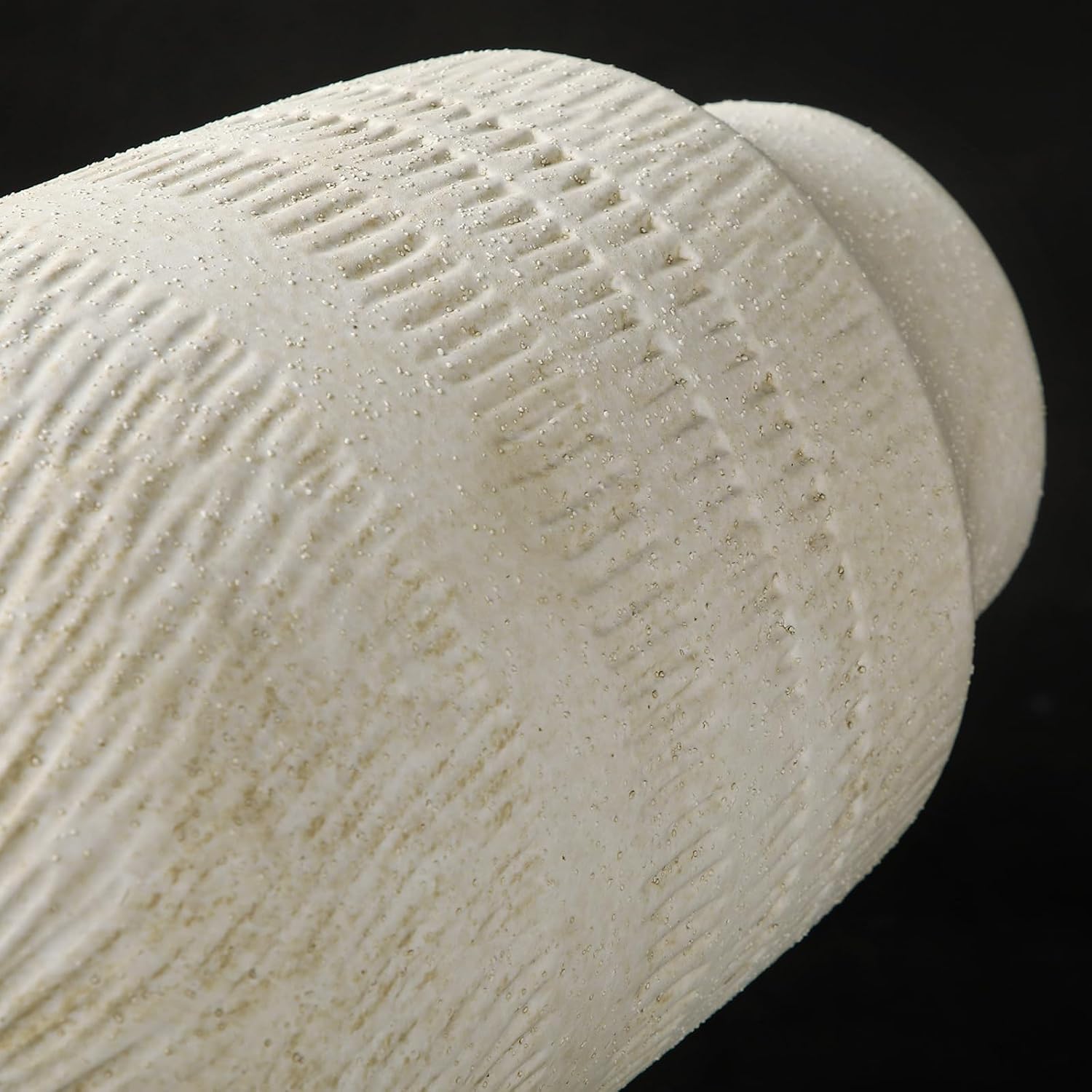 11" Rustic Ceramic Vase / 11" Beige White