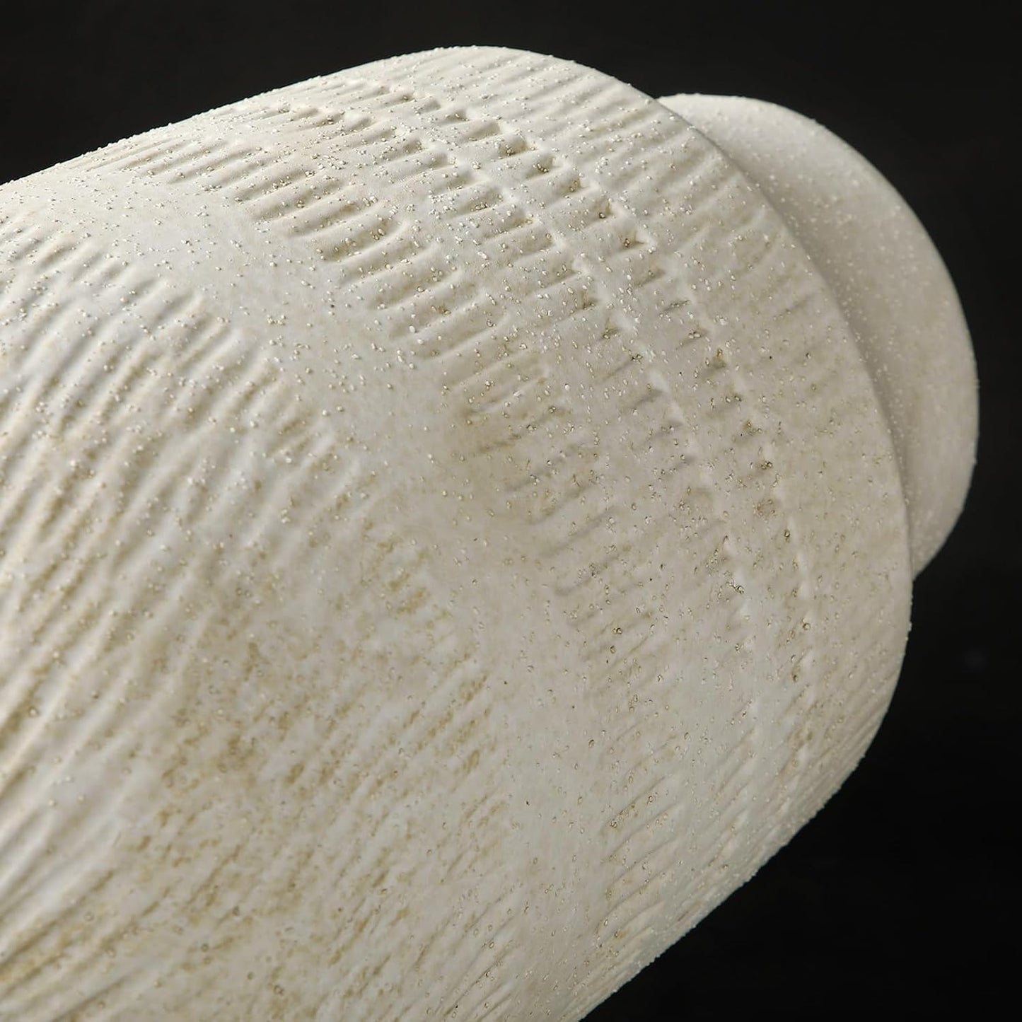 Rustic Ceramic Vase for Mediterranean / 9" Beige White