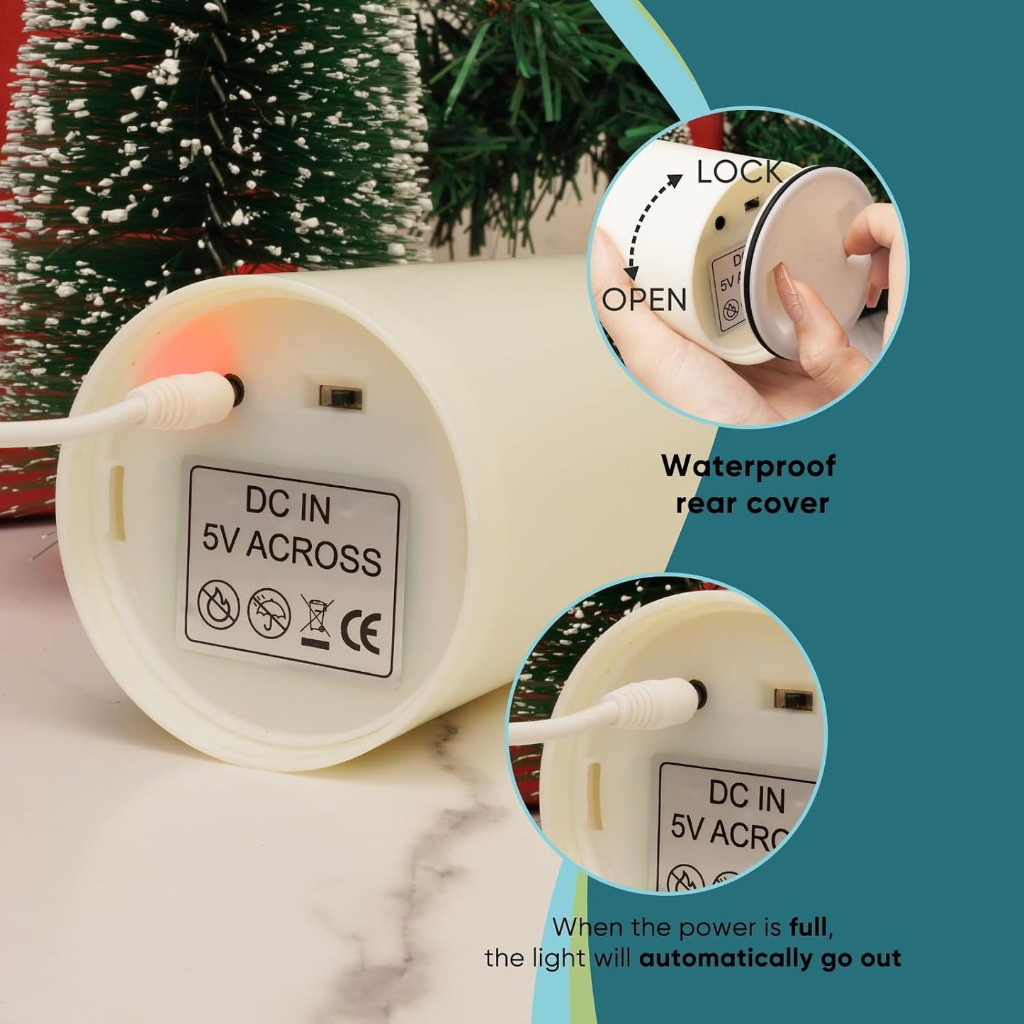 Homemory Rechargeable Flameless Candles, LED Candles, Battery Operated Candles with Remote and Timers, Outdoor