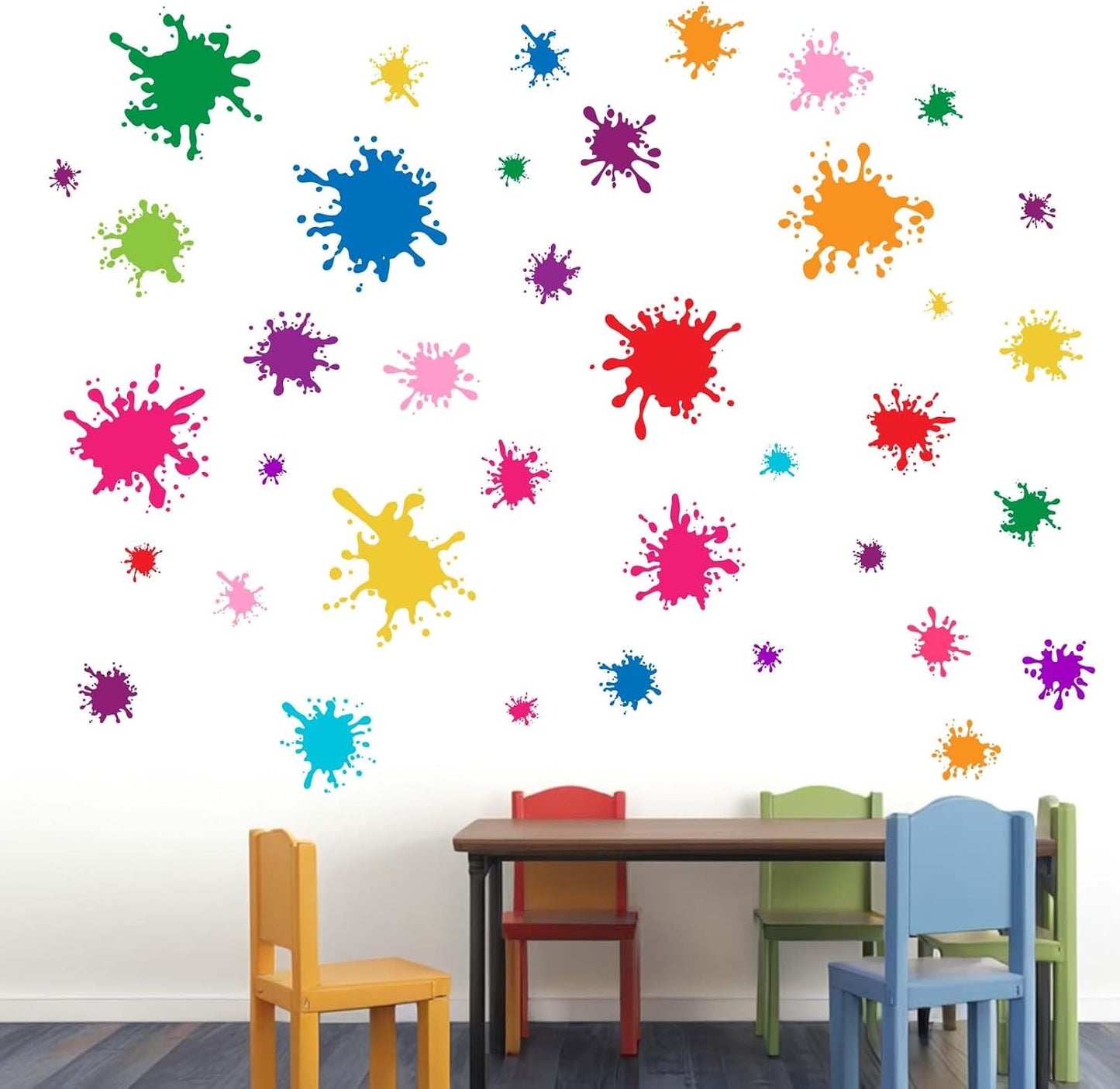 Colorful Paint Splatter Wall Decals / Paint Splatter B / Set of 38