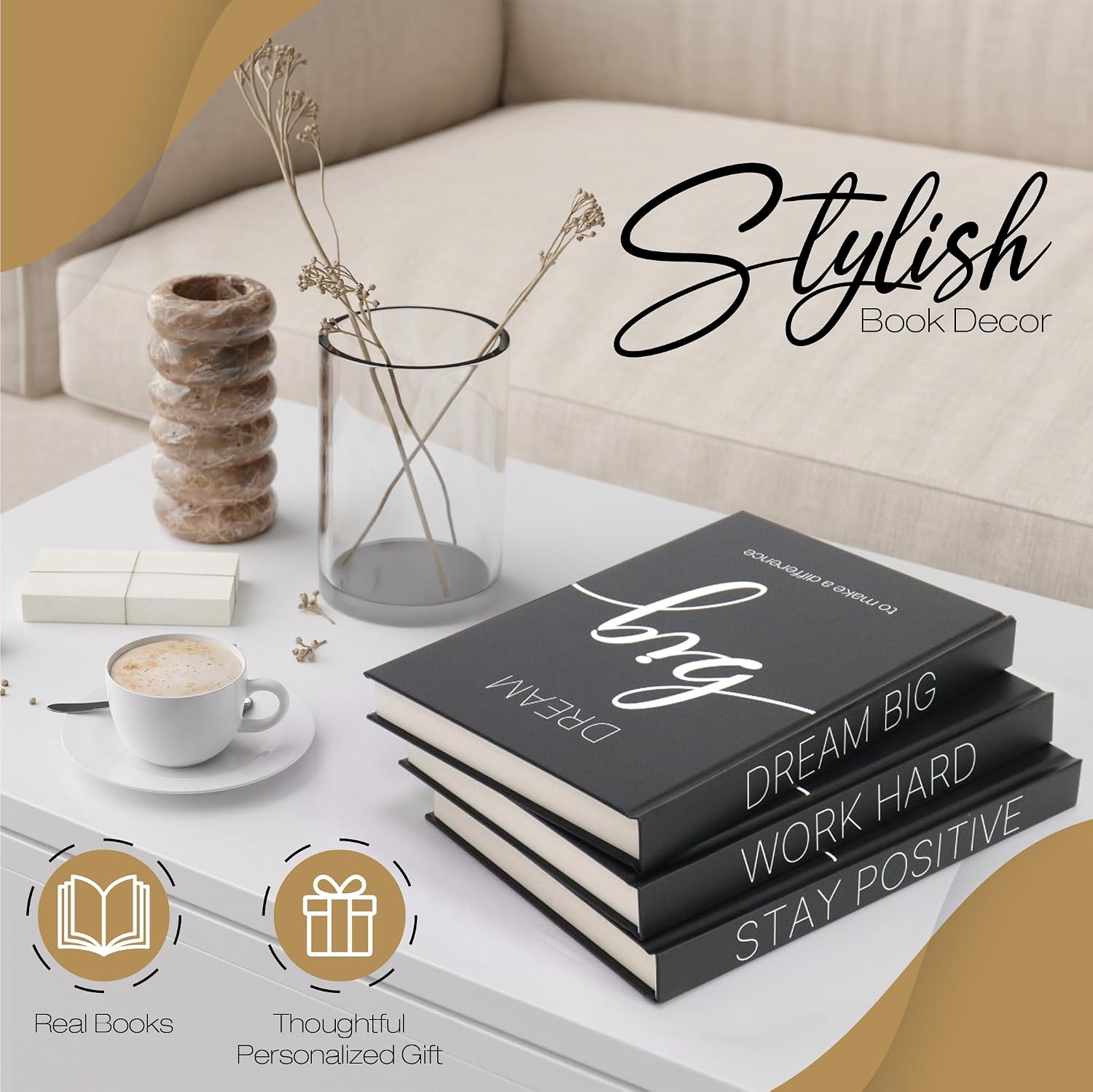 Decorative Books / Book Shelf Decor / Black