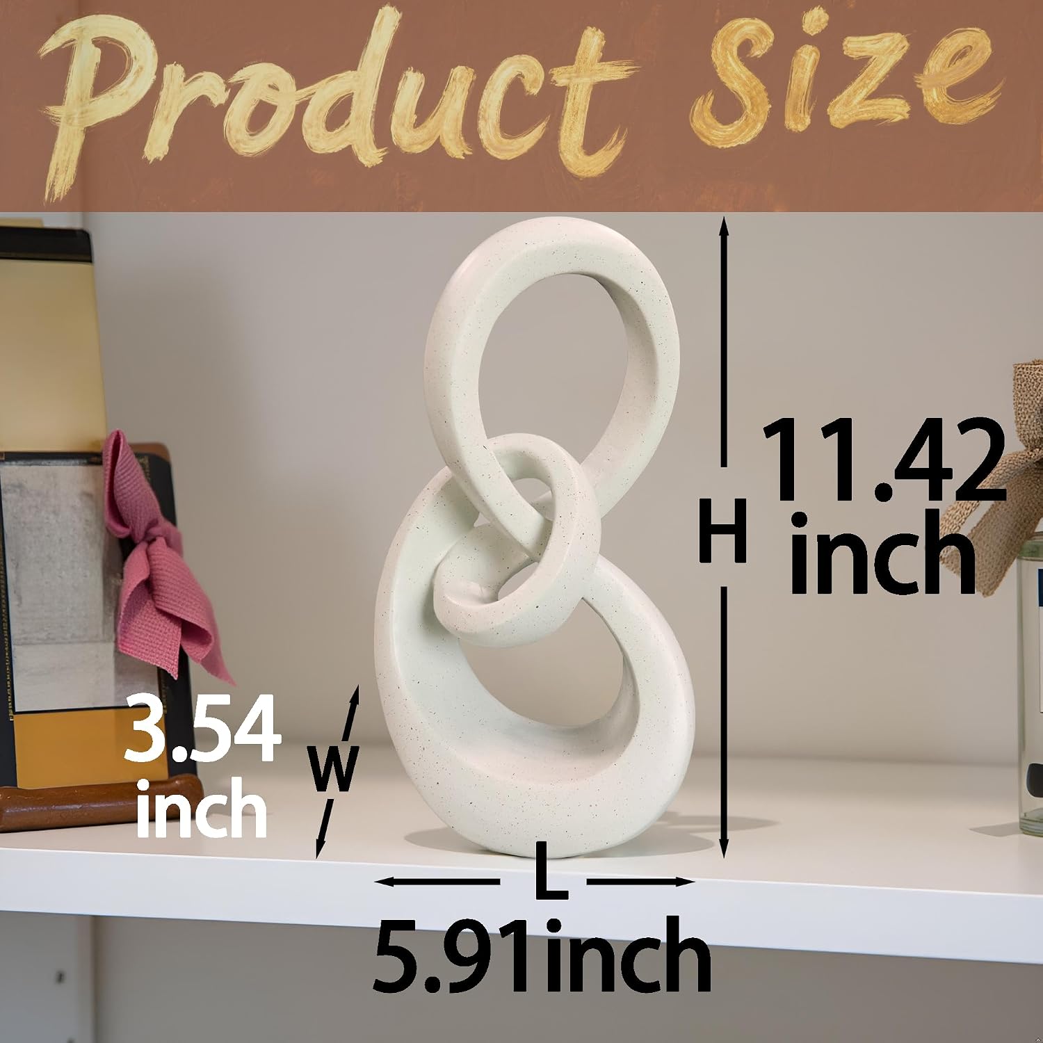 Coffee Table Statues / 11.42"light Gray