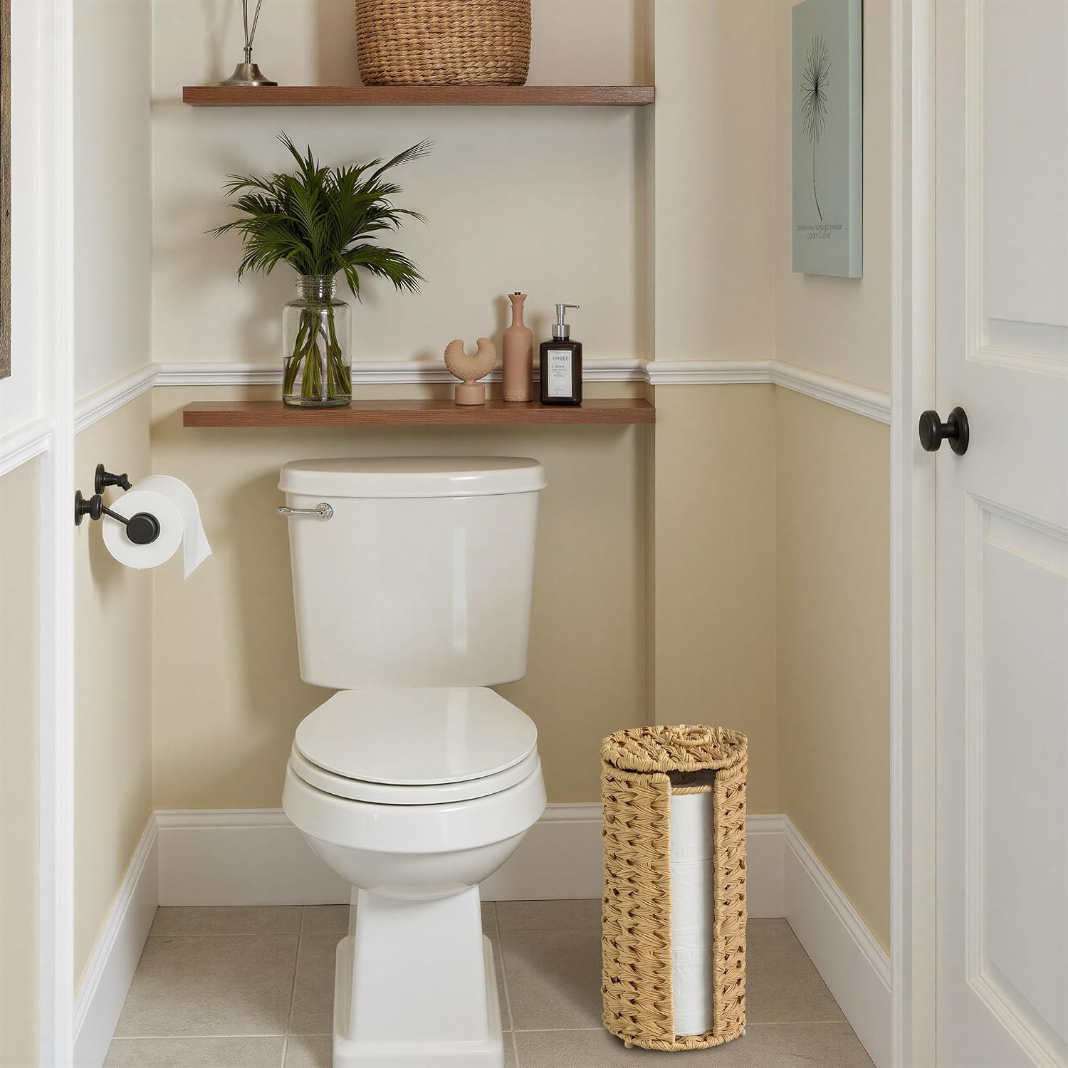 GRANNY SAYS Toilet Paper Storage Stand, Toilet Paper Holder Free Standing | Decorative Toilet Paper Holder Stand with