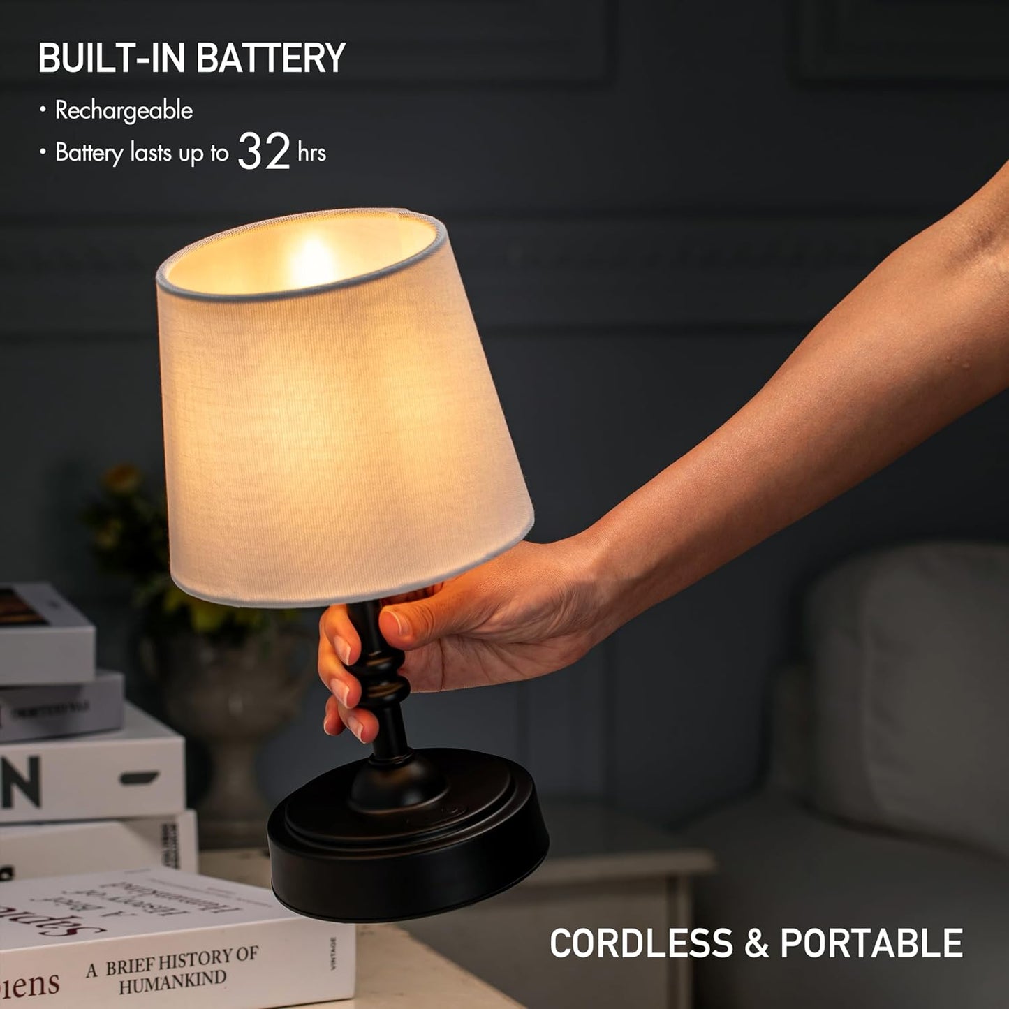 O’Bright Seraph mini – Cordless LED Table Lamp with Dimmer (Oil Rubbed Bronze)