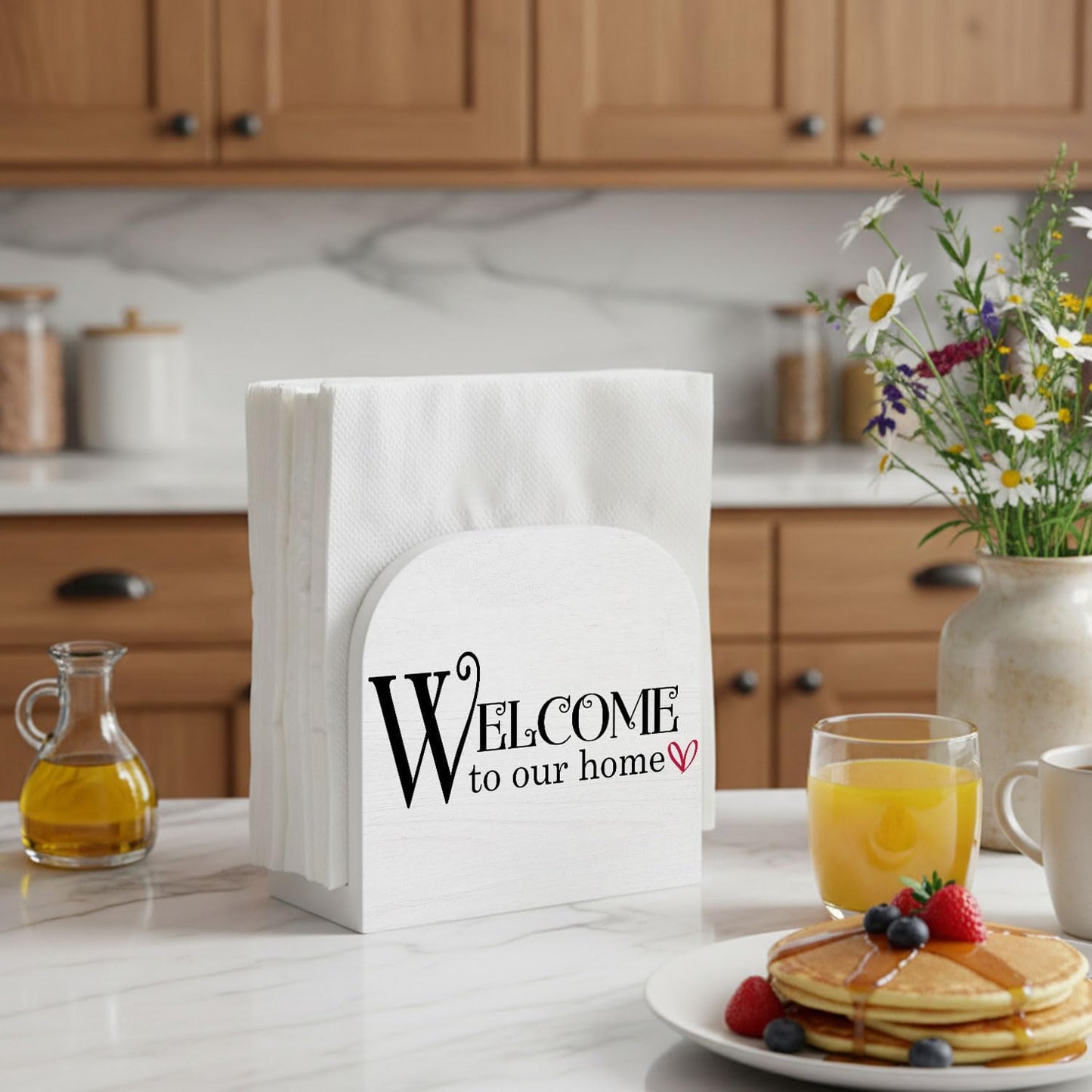 Welcome to Our Home Wood Napkin Holder / Welcome Home