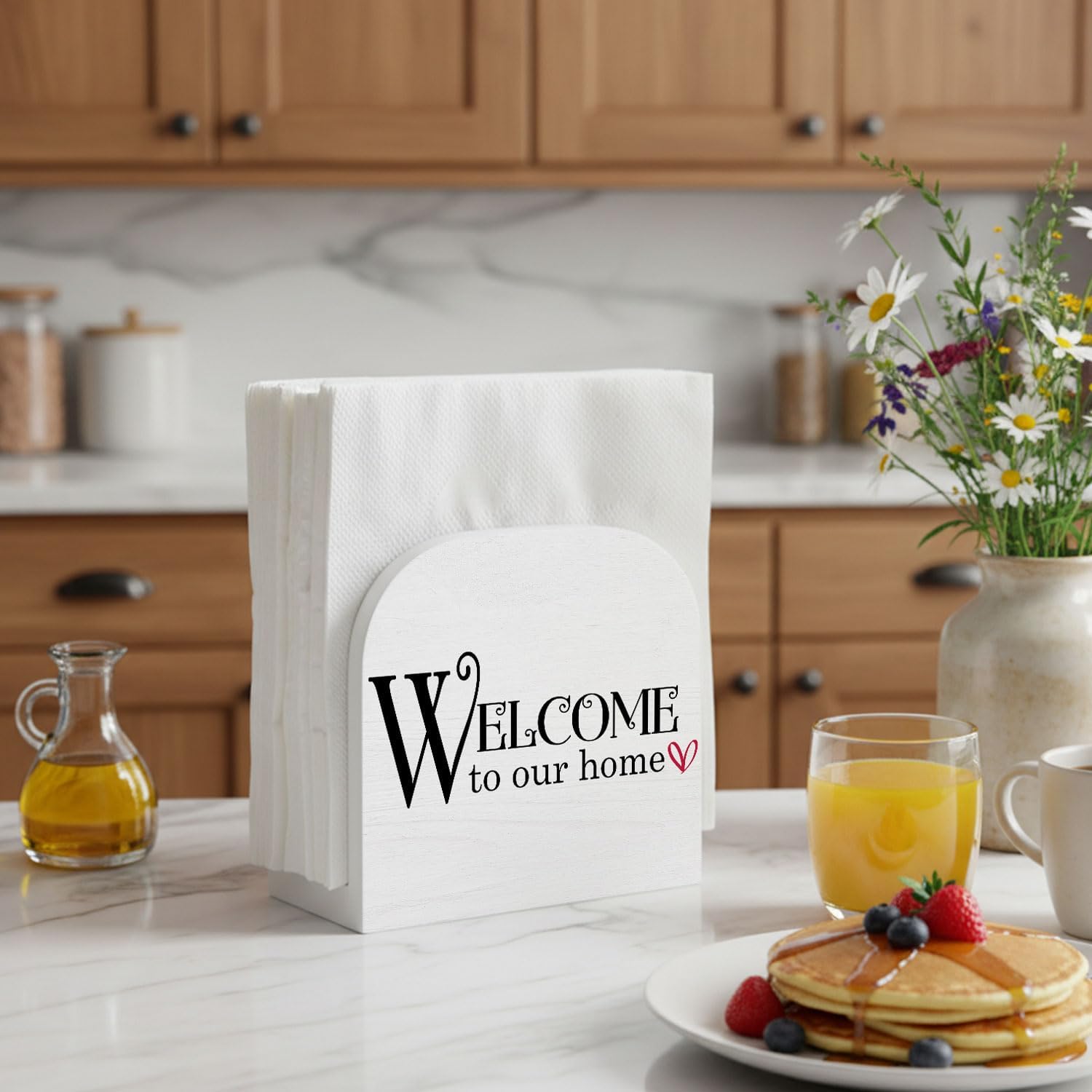 Welcome to Our Home Wood Napkin Holder / Welcome Home