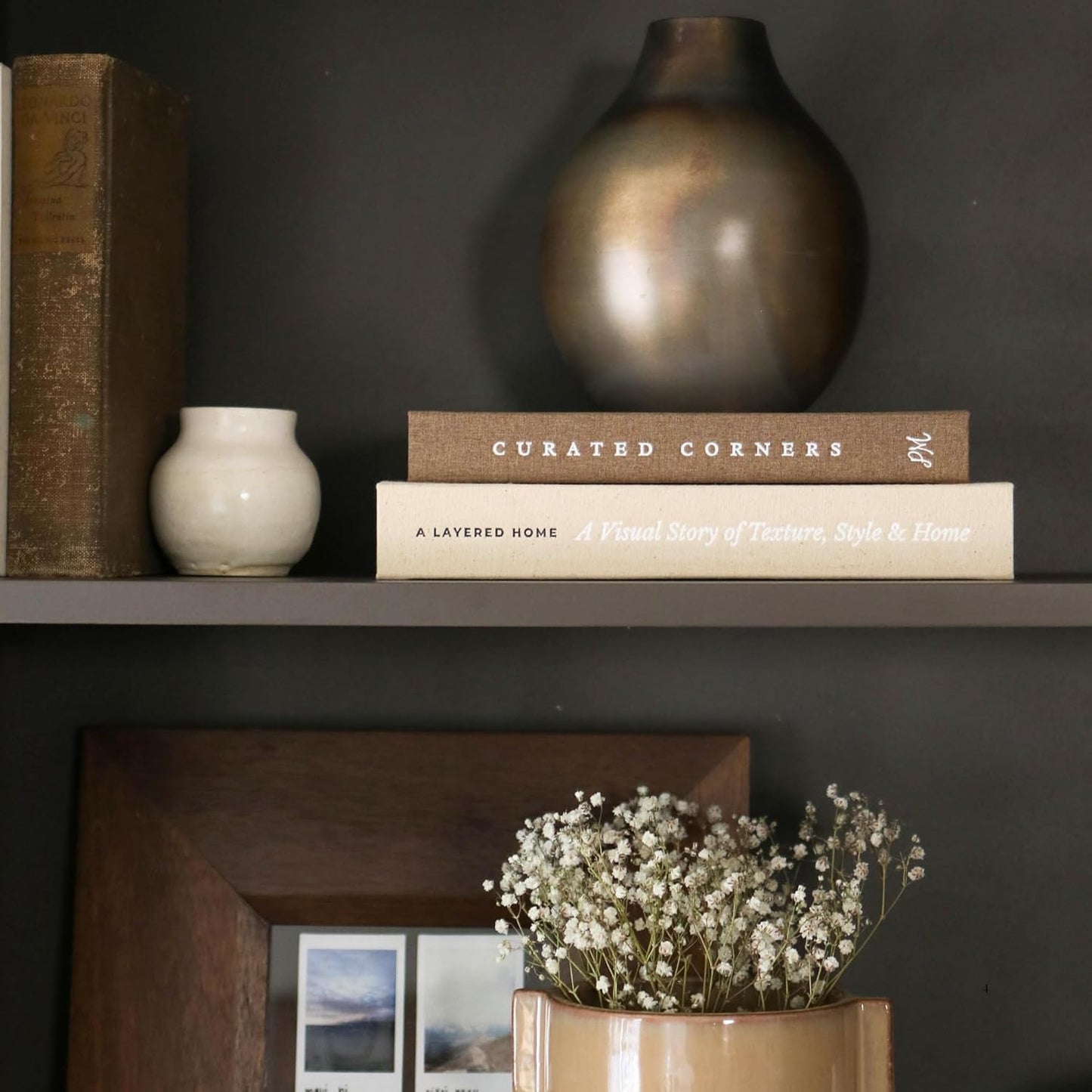Faux Book Box / 2 Linen Fake Books for Decorating Bookshelf