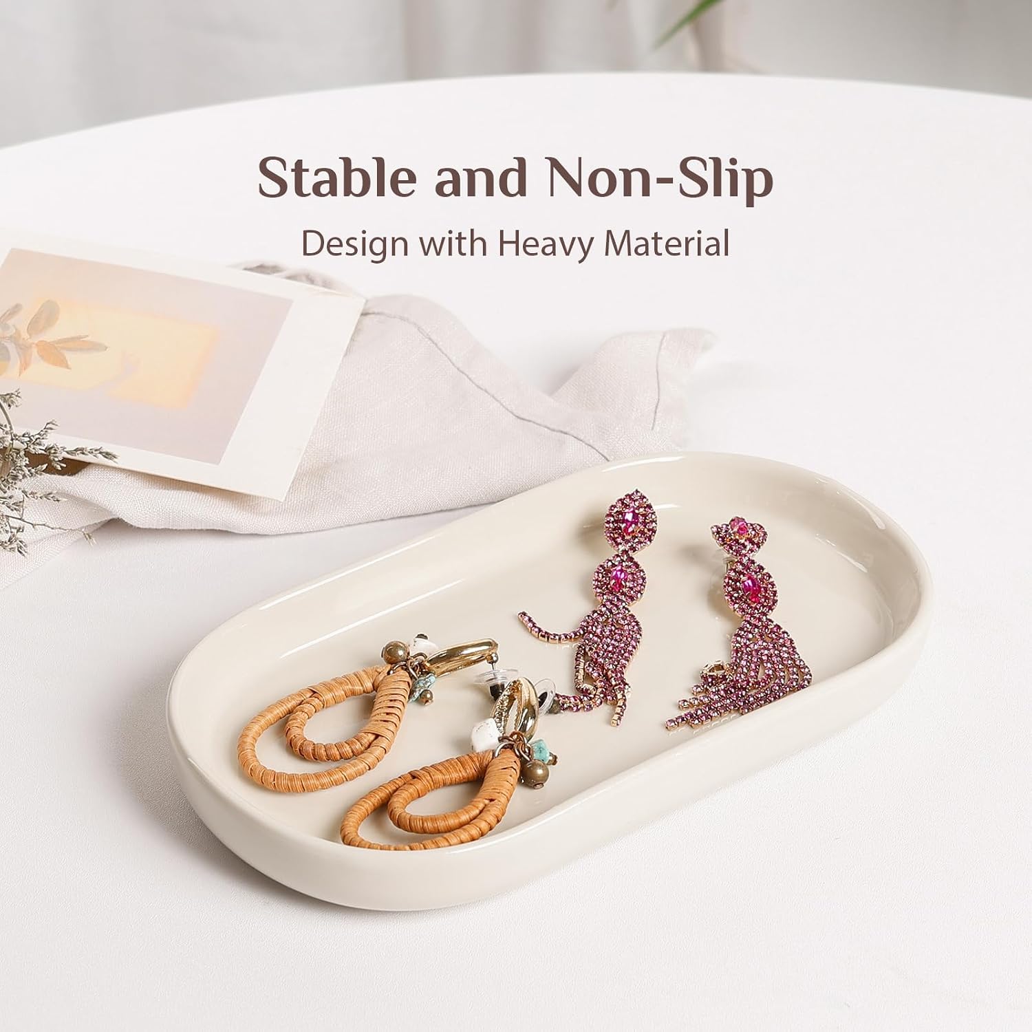 Ceramic Jewelry Tray / Cream_1pcs