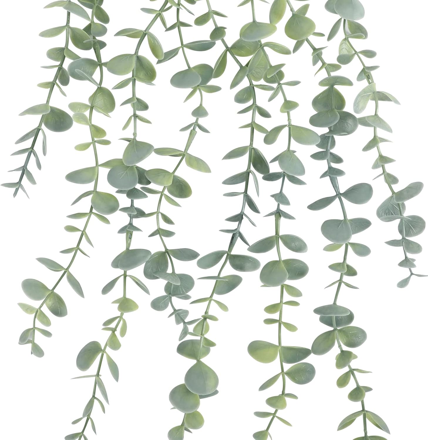 Artificial Eucalyptus Plants Shelf Hanging Fake Plant in Pot / 5.9in-24in / Set of 2