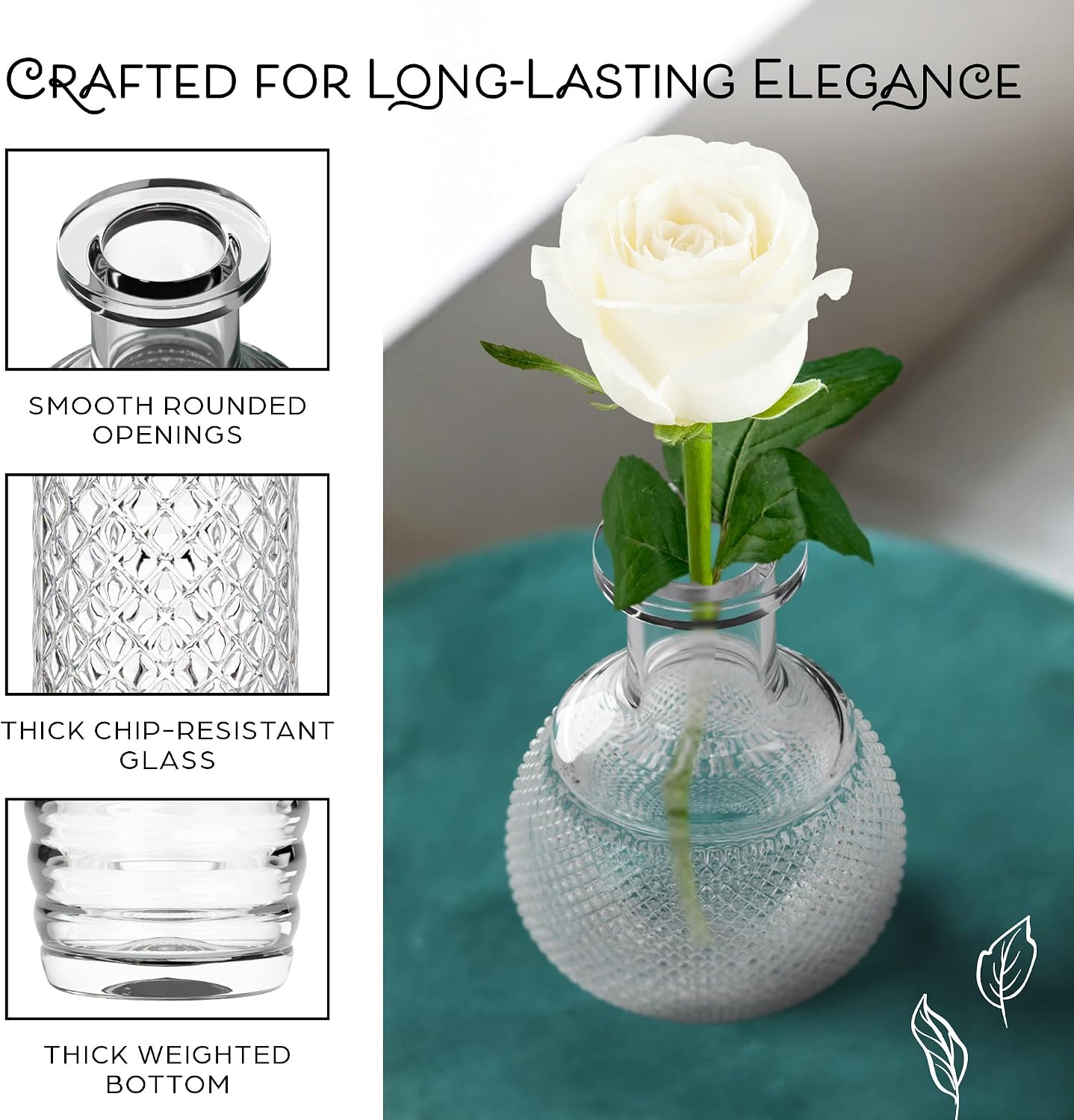 Glass Bud Vases in Bulk / Set of 10
