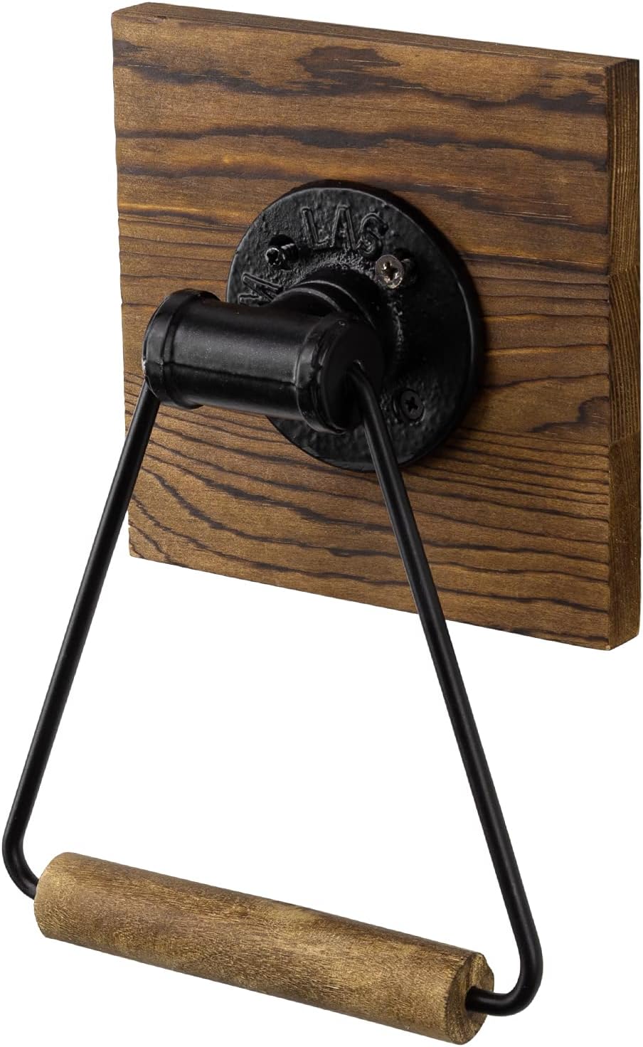 MyGift Bathroom Hand Towel Holder, Towel Rack Ring 5.5x8.7 inch for Kitchen, Laundry Room, Matte Black Industrial Metal