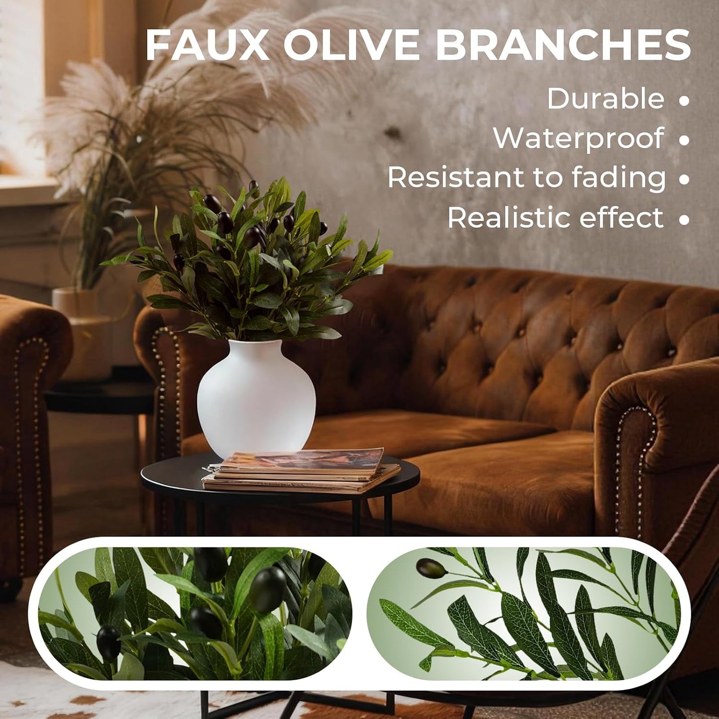 Artificial Olive Tree Branches / 1 Olive Branch Set / Set of 20