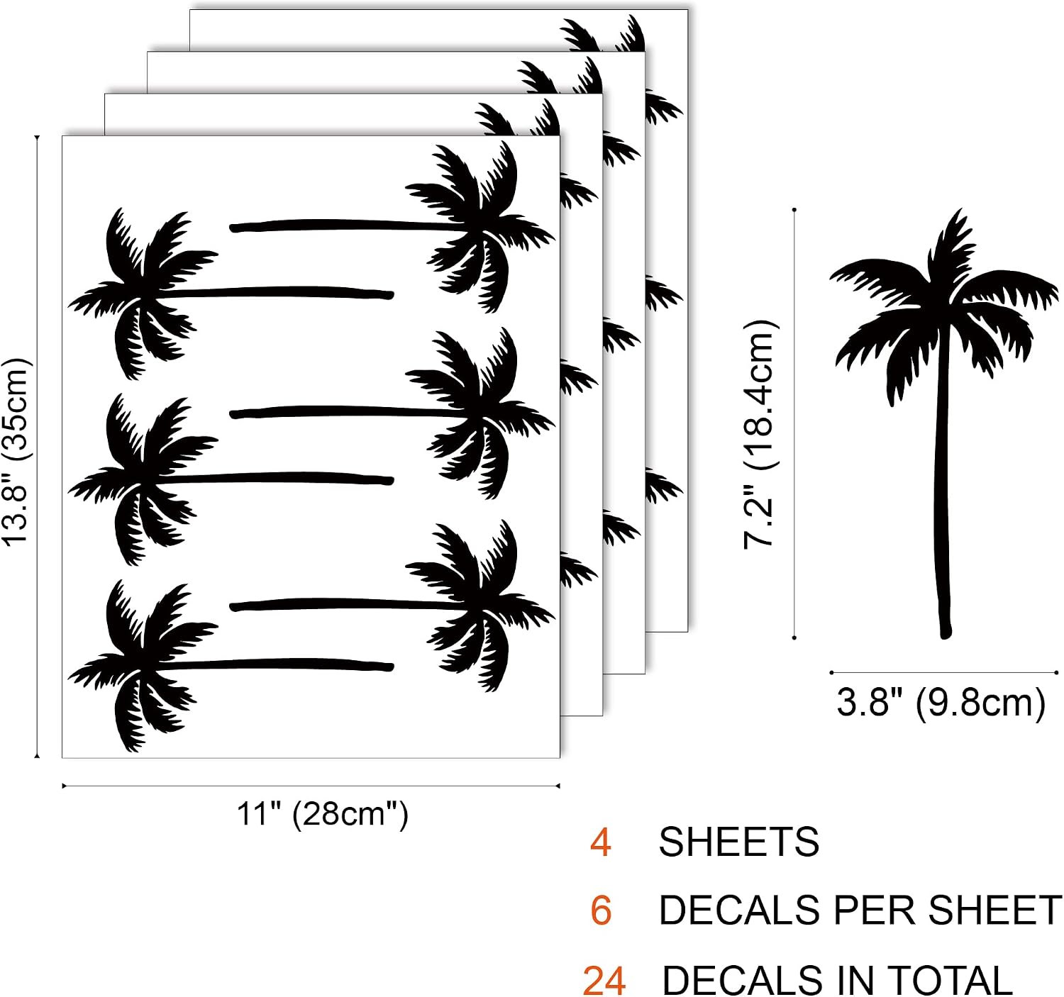 Peel and Stick Modern Wall Stickers for Nursery Kids Room / Black