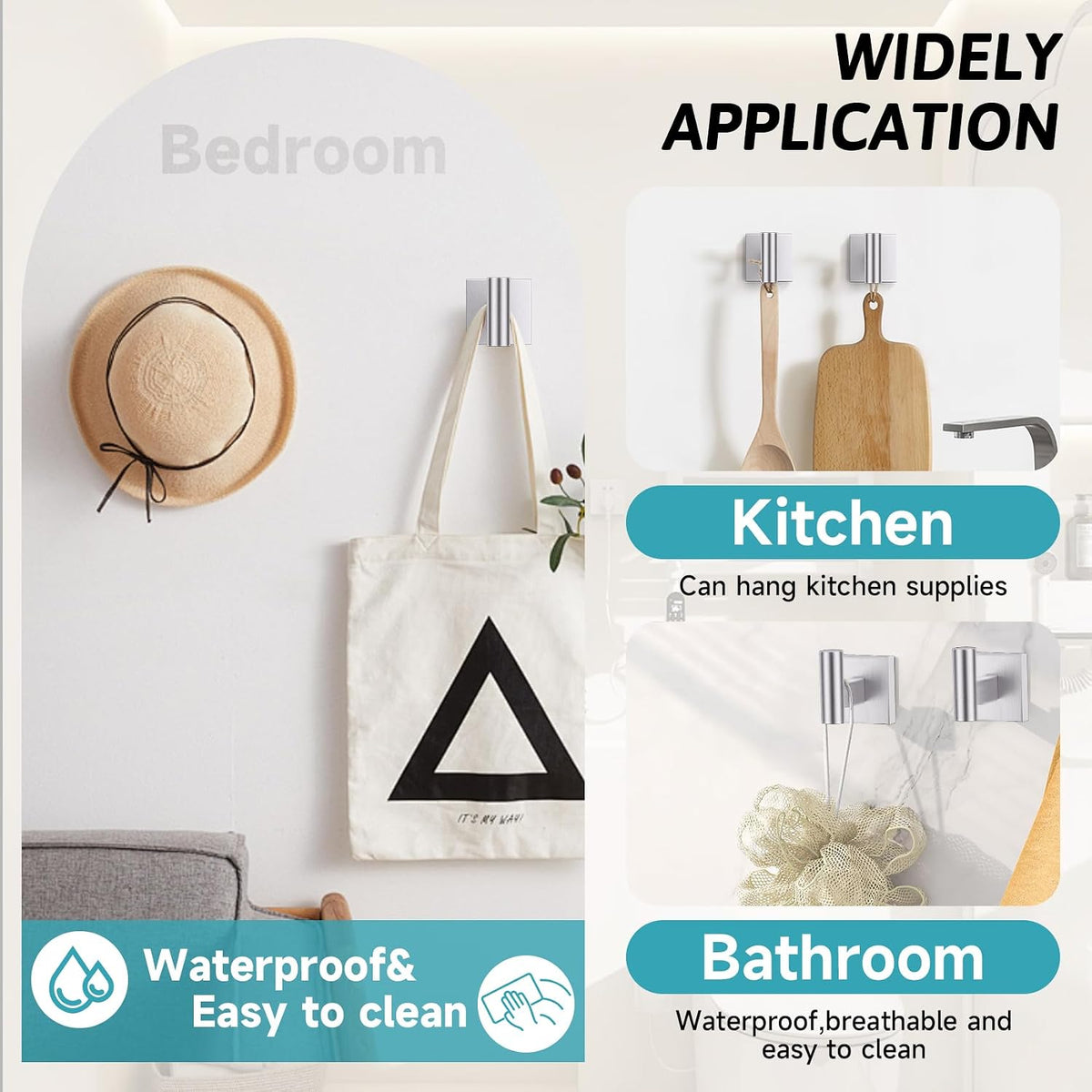 Brushed Nickel Bathroom Hardware Accessories Towel Bar Set, 10 Pieces Bathroom Towel Bar Holder Set, 23.6 Inch