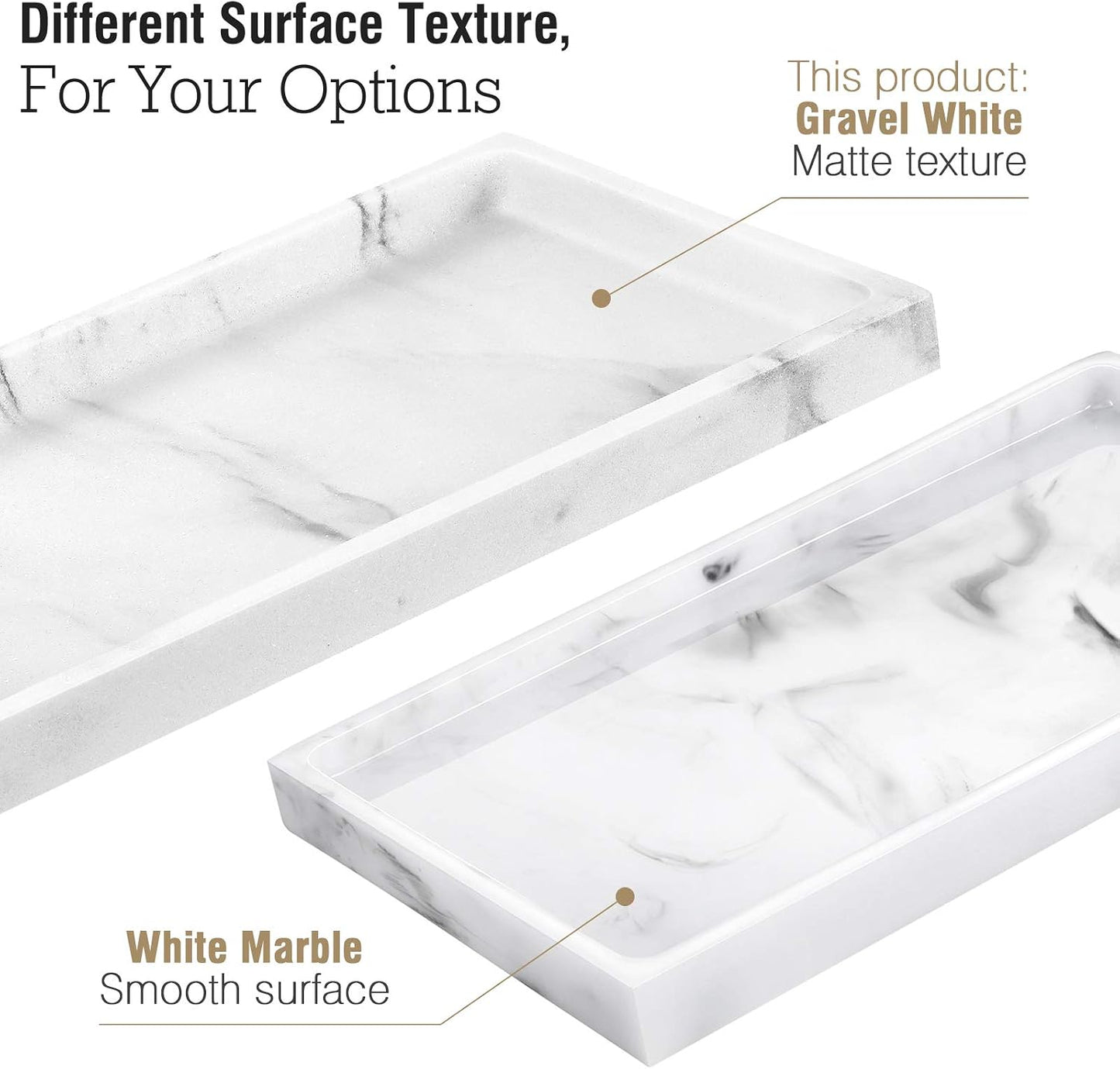 Bathroom Vanity Tray / Gravel White / M