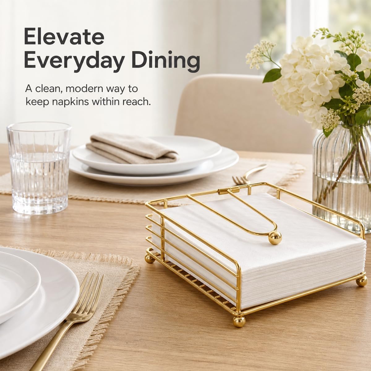 Napkin Holder / Square Cocktail Paper Holder of Elegant