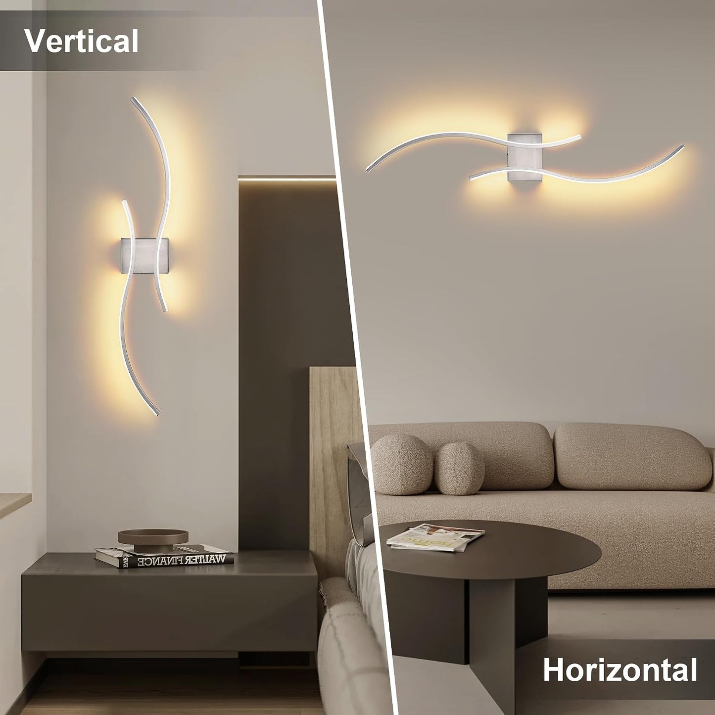 KARTOOSH Battery Operated Wall Sconce Set of Two with Remote Control | Wireless Wall Sconces with Stepless 3CCT &