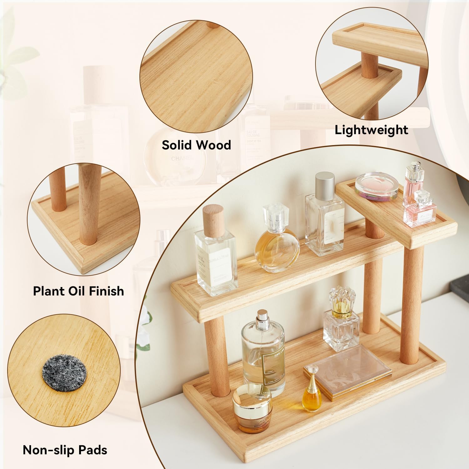 Wooden Countertop Stand Organizer / Natural