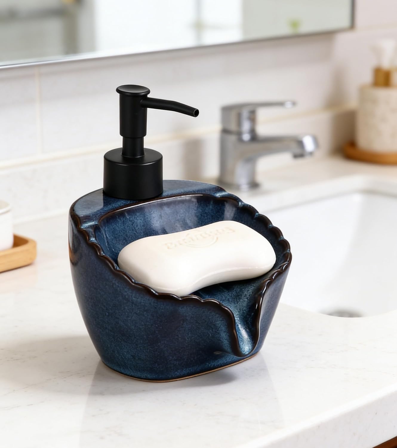 Ceramic Soap Dispenser / Drainable Soap Dish 2