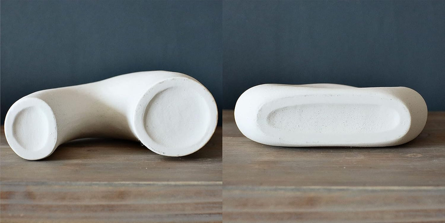 White Large Ceramic Vase / Warm White / Set of 2