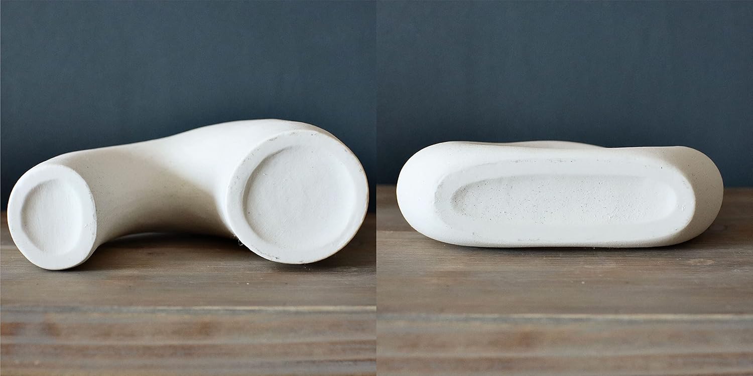 White Large Ceramic Vase / Warm White / Set of 2
