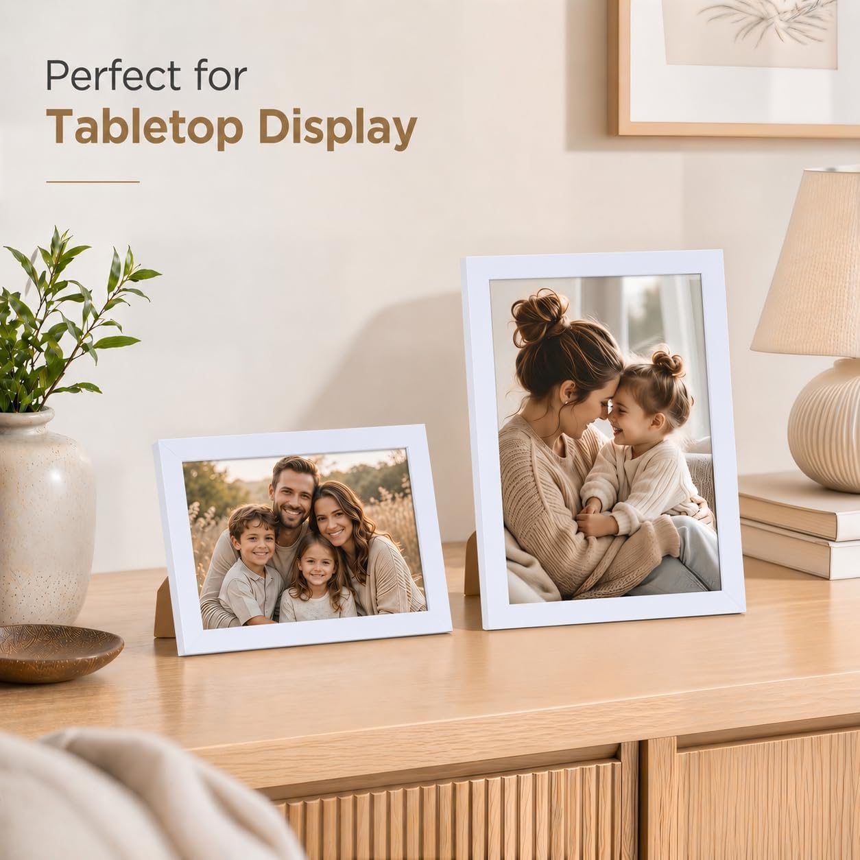 JCJMY 7x10 Picture Frame Set of 6 White for Wall Hanging or Tabletop- Wall Mounting Horizontally or Vertically, 7 x 10