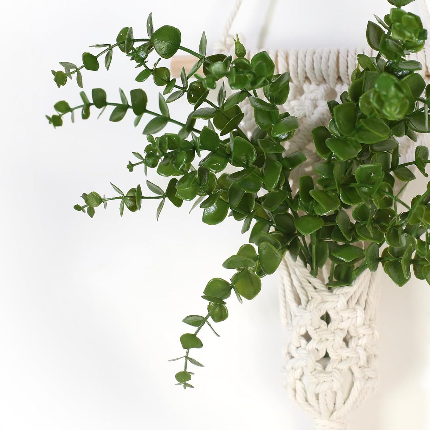 Boho Woven Plant Holders / Green / Set of 2