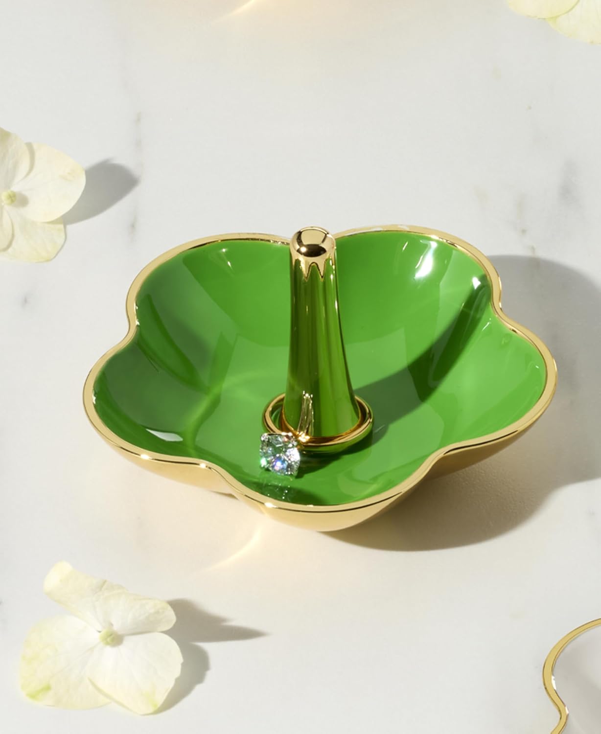 Make It Pop Metal Ring Dish / Green